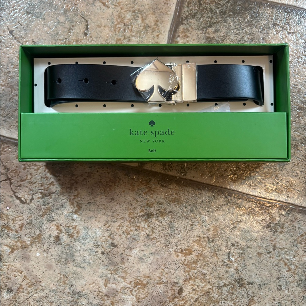 NIB kate ♠️ spade Genuine Leather Signature Spade belt sz L/XL